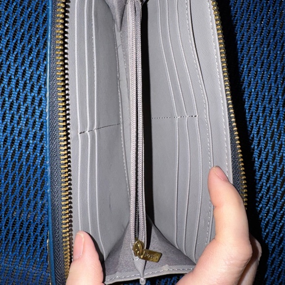 Vintage Fossil Blue Yellow and Pink Heart Women's Wallet - Picture 10 of 11